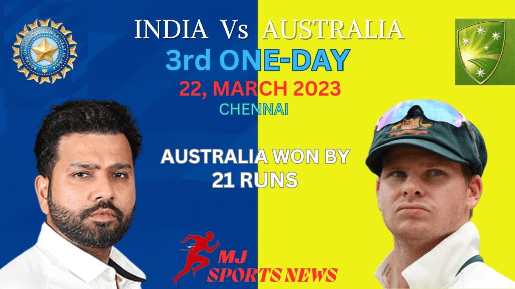 Australia defeated India by 21 runs in the third and final match